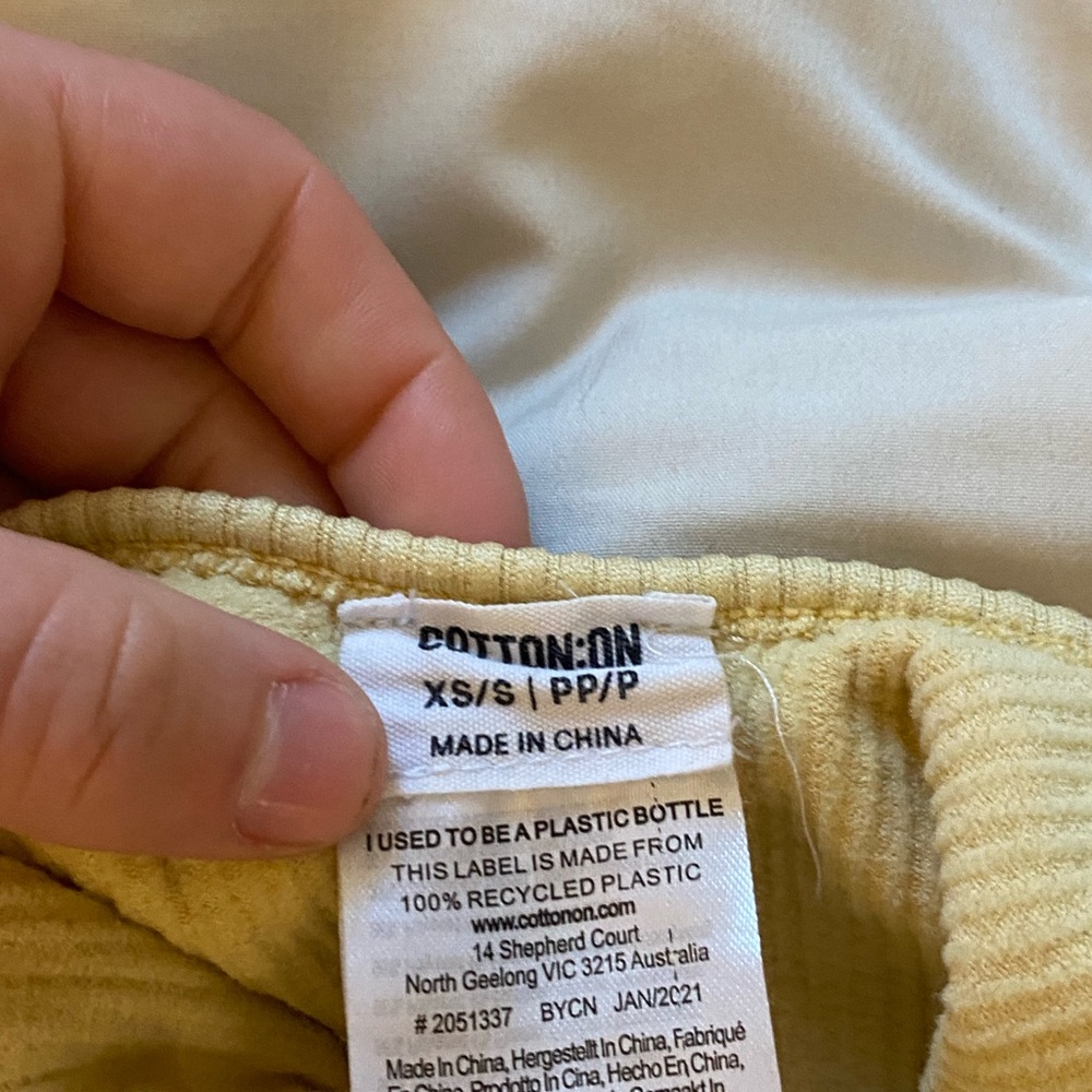 Yellow Ribbed Tank Top - Picture 2 of 2